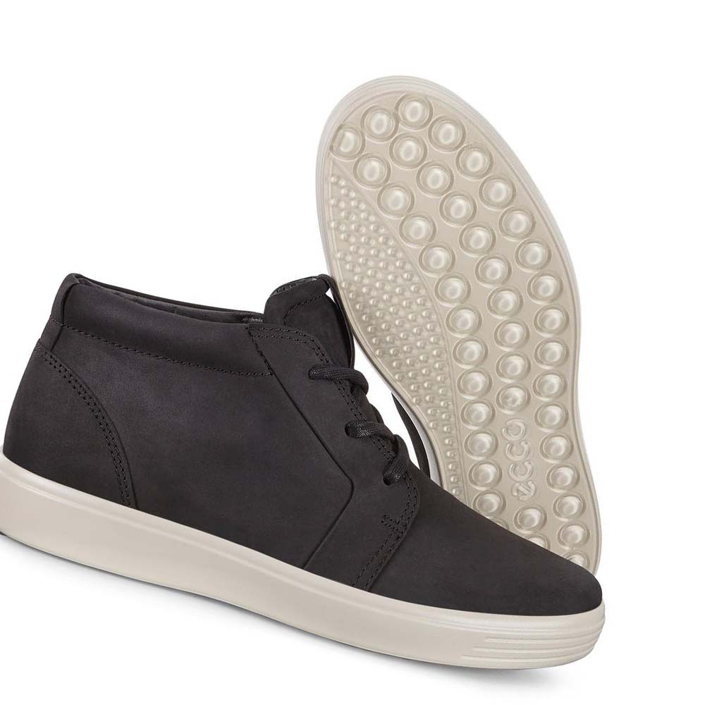 Ecco Soft 7 Ankle Sneakers Herr Svarta | SE 628OKI